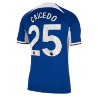 Camisa de Futebol Chelsea Moises Caicedo #25 Equipamento Principal 2023-24 Manga Curta